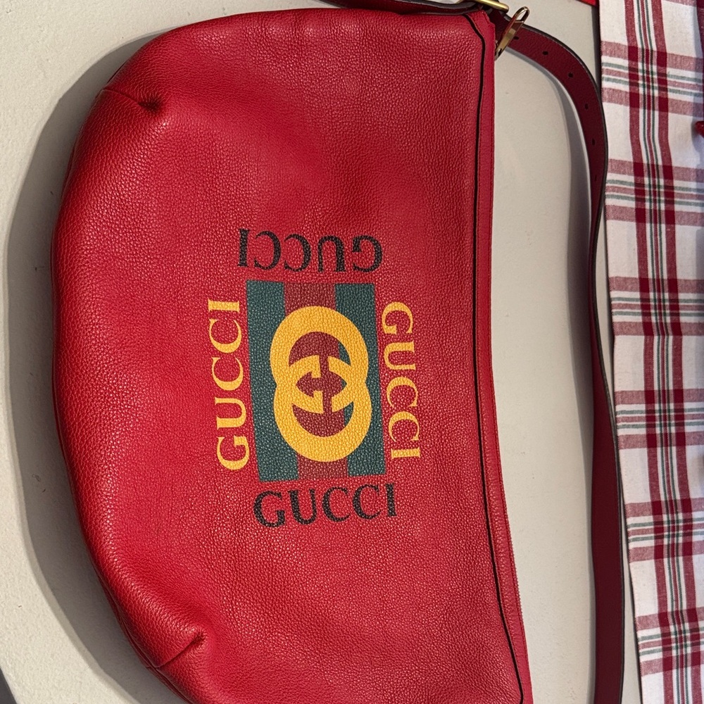 Gucci Red Leather Crossbody Bag